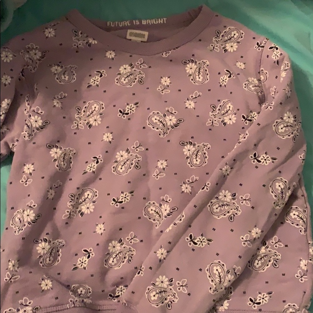Light purple hoodie with flower design